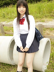 Young japanese girl Mirai Himeno posing outdoor