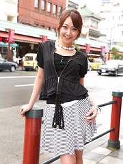 Sexy gal Ryo Akanishi showing off outdoors